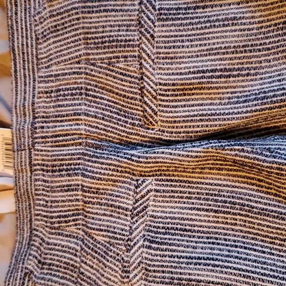 NWT Free People indigo cotton belted striped pants sz 0 small - Picture 10 of 11